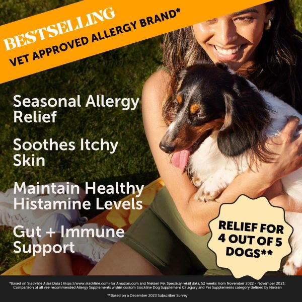 Pet Honesty Allergy Itch Relief for Dogs - Dog Allergy Support Immunity Supplement - Dog Allergy Chews, Probiotics for Dogs, Seasonal Allergies, Skin and Coat Supplement - Peanut Butter (90ct) - Image 2