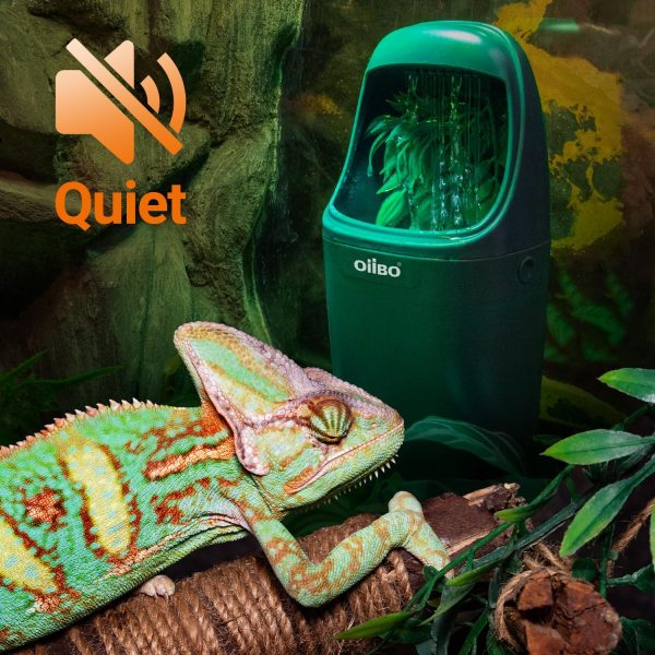 OiiBO Reptile Water Dispenser, Automatic Drinking Fountain Water Flow Adjustable Reptile Tank Waterfall for Lizard Bearded Dragon Chameleon, Ultra Quiet Amphibians Insects Terrarium Water Dripper - Image 7