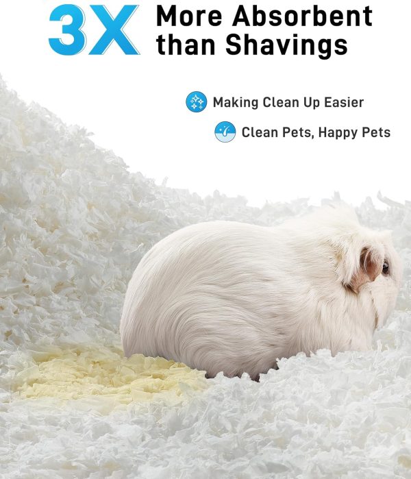 BUCATSTATE Guinea Pig Bedding 50L, 99% Dust-Free Hamster Bedding Odor Control, Cozy Paper Small Animal Bedding for Rabbit Rat Syrian Dwarf Hamsters Gerbils (White) - Image 4