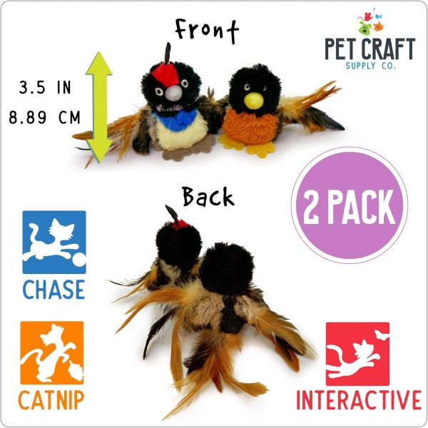 Pet Craft Supply Kitty Condor Crazy Catnip, Funny Cuddling Chasing Hunting Irresistible Stimulating Soft Plush Boredom Relief Interactive Cat Toy with Realistic Feathers, All Breed Sizes (Pack of 2) - Image 5