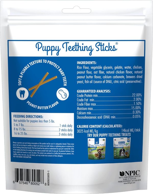 N-Bone Puppy Teething Sticks Peanut Butter Flavor, 3.74-oz Bag - Image 2