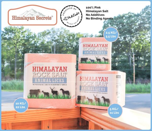 Himalayan Secrets® 11LB (5KG) Compressed Pink Himalayan Salt Lick | for Livestock and Wildlife Animals | 100% Pure & Natural Feed Salt Block | Natural Minerals and Trace Elements - Image 2