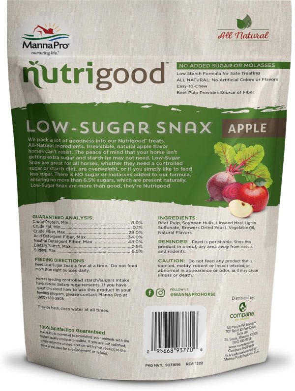 Manna Pro Nutrigood Low-Sugar Snax | Apple Flavor Horse Treats | 4 Pounds - Image 2