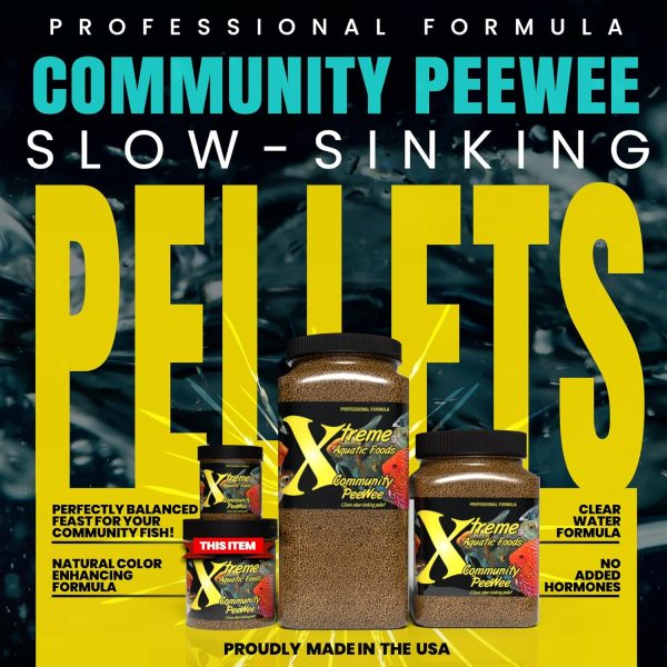 Xtreme Community Peewee 1.5mm Pellets: Slow Sinking & Ideal for Community Fish - Boosts Immune & Digestive Health, Enhances Color & Energy, Max Protein Fish Food – USA Farm Grown (10oz) - Image 2