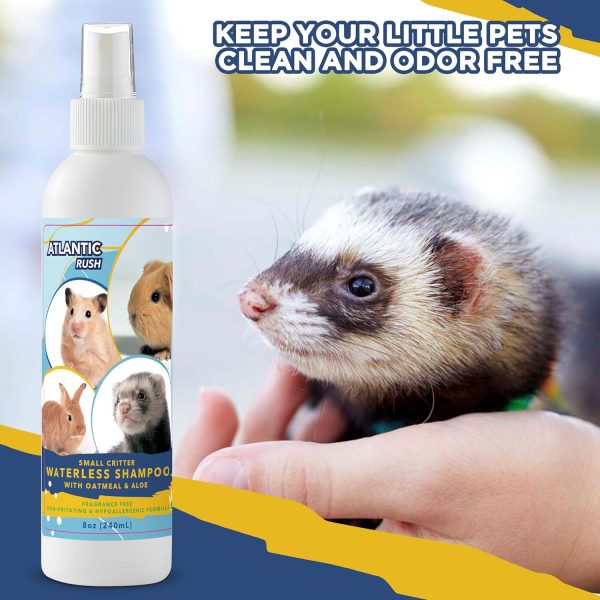 Waterless Shampoo for Small Critters- 8oz Small Animal Fragrance Free, & Crulety Free Dry Shampoo - No Rinse Shampoo for Pet Ferrets, Guinea Pigs, Hedgehogs, Sugar Gliders, Rabbits, & Hamsters - Image 7