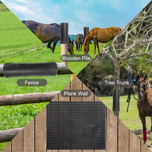 Horse Scratching Post Pad,Equine & Bovine Scratcher Panels, Soft Touch Itch Relief Pad for Small Farm Animal Goat Sheep Cow Pig-2 Pack - Image 5