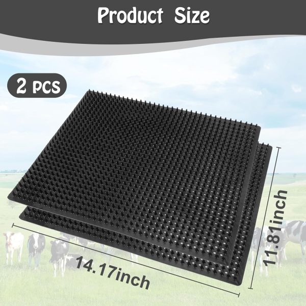 Horse Scratching Post Pad,Equine & Bovine Scratcher Panels, Soft Touch Itch Relief Pad for Small Farm Animal Goat Sheep Cow Pig-2 Pack - Image 2