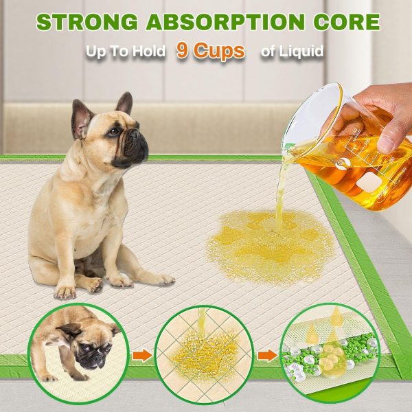 Gardner Pet Pee Pads for Dogs Extra Large 28"x34", XL Thicker ECO Green Disposable Xlarge Puppy Training Pads Super Absorbent Full Edge-Wrapping Pad for Dogs, Puppies, Doggie, Cats, Rabbits-(30 Count) - Image 5