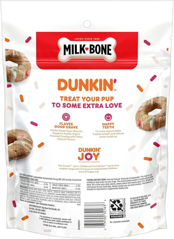 Milk-Bone Limited Edition Dunkin' Vanilla Glaze Flavor Biscuit Dog Treats, 8 Ounce - Image 3