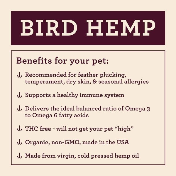 Organic Hemp Well Bird Hemp Oil – 2 Ounces. Parrot, Parakeet, Cockatiel and All Birds for Supporting Health, Feather Plucking, Destructive Behavior Reduction, Immune Support, and Relaxation. - Image 5