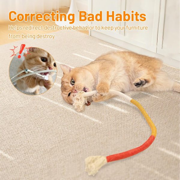 Sisal Rope Cat Toys,3 Pack Bite-Resistant Catnip Toys,Cat Toys for Bored Indoor Cats, Safe Teeth Cleaning Chew Cat Toy,Interactive Cat Kicke Toys for Indoor Cats for 24" All Breeds - Image 2