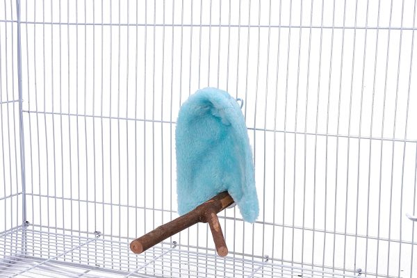 Comfort Corner Fleece Bird Blanket Parrot Cage Snuggle Hut Warm Bird Nest House Bed Hanging Hammock Toy for Parakeet Cockatiel Pigeon Small Animals Shelter Plush Bedding(Blue/M) - Image 5