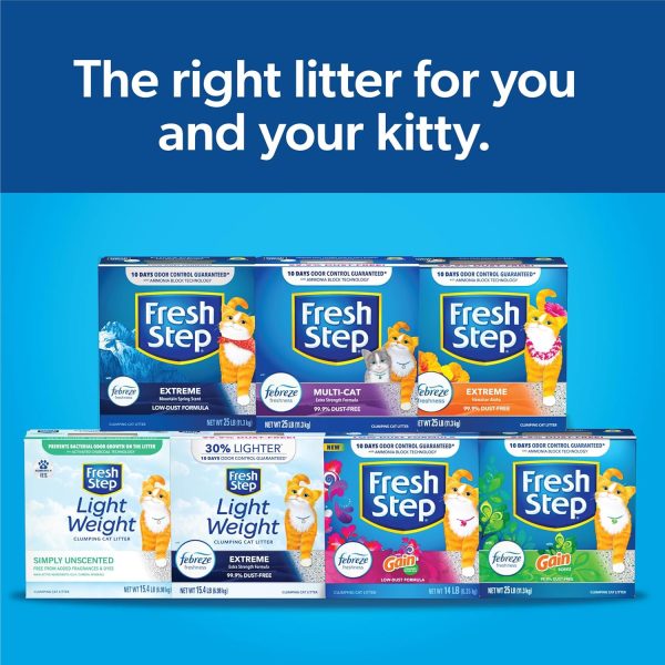 Fresh Step Light Weight Cat Litter Extreme With Febreze Freshness, Lightweight Clumping Litter, 15.4 lb. Box - Image 11