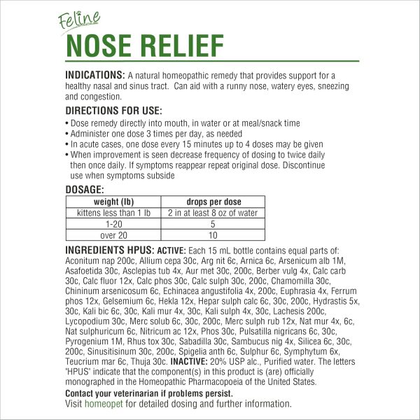 HomeoPet Feline Nose Relief, Natural Nasal and Sinus Medicine for Cats, Pet Medicine, 15 Milliliters - Image 7