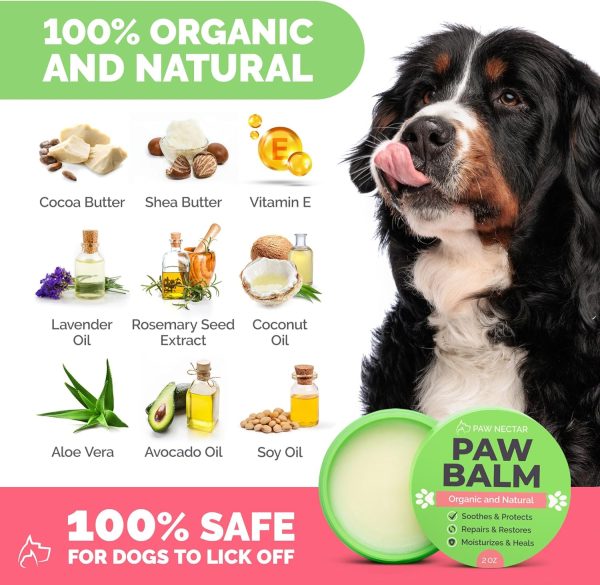 Dog Paw Balm (2 oz) - Heals, Repairs & Restores Dry, Cracked & Damaged Paws - 100% Organic & Natural Moisturizer & Protection for Dog Feet & Foot Pads - Effective & Safe - Image 4