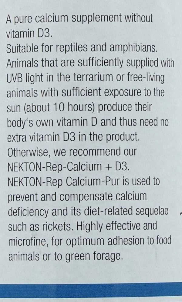 Nekton-Rep Calcium-Pur Pure Calcium for Reptiles and Amphibians,35g (1.24oz) - Image 3