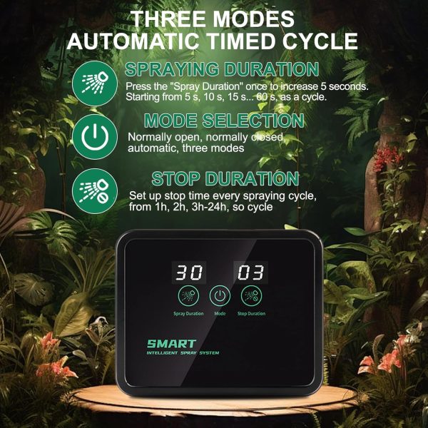 Reptile Humidifiers Smart Misting System for Reptile Terrariums, Reptile Mister Automatic with Timer, 360° Adjustable Misting Nozzles for Chameleons Snake Frog Lizard Turtle - Image 3