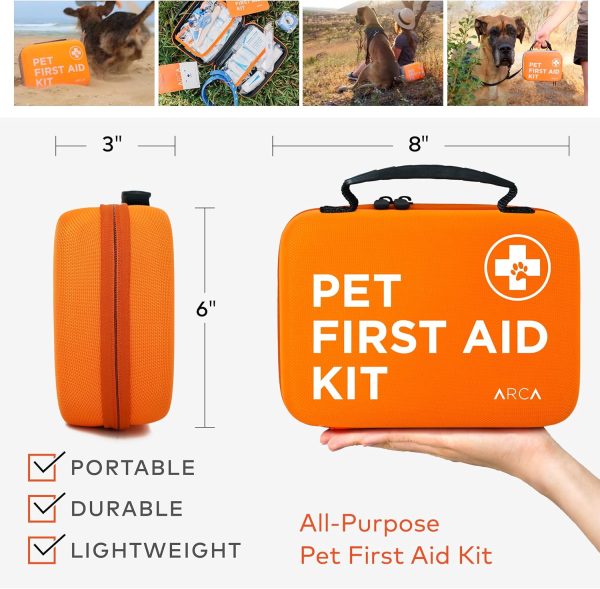 Dog First Aid Kit | Vet Approved Dog & Cat Emergency Supplies with Thermometer, Muzzle, Tick Removal, Flashlight, Mini Pouch, and Comprehensive Care Guide for Travel and Outdoor Use - Image 7