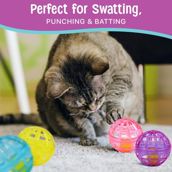 SPOT Lattice Balls Cat Toys - Durable, Fun Balls with Bells Perfect for Swatting and Batting, Colorful Toys to Entertain Indoor Cats and Kittens, 1.5 inch, 4 pcs - Image 4