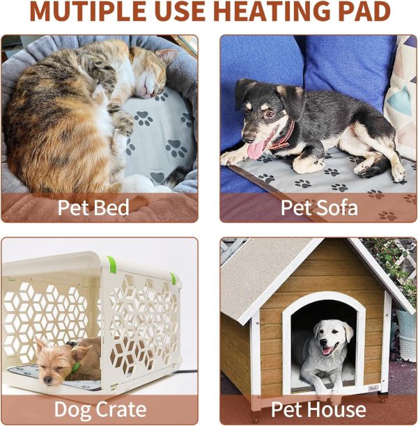 Large Dog Heating Pad 34x21in Waterproof Pet Heating Pad for Dogs Smart Thermostat Switch, Whelping Supplies Heated Dog Bed,Adding Wire Rope Wires Puppy Heating Pad Mat-Whelping Box for Dogs - Image 8