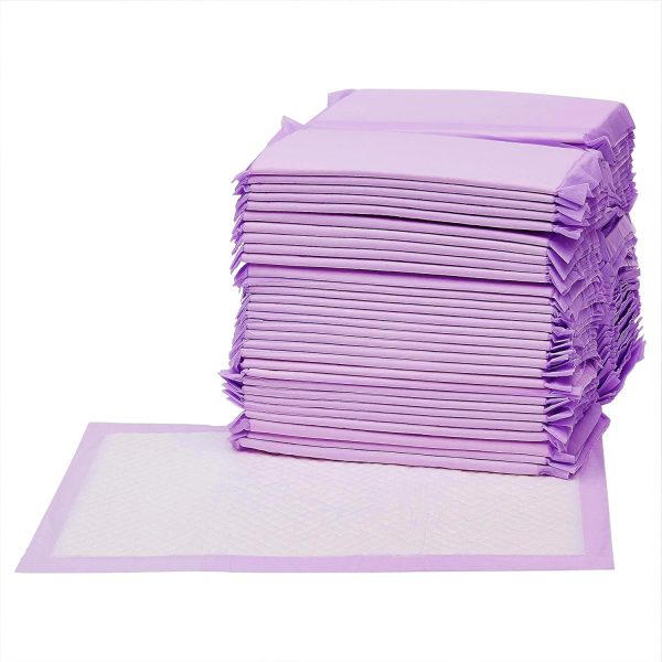 Amazon Basics Cat Pad Refills for Litter Box, Unscented, Pack of 40, Polyethylene, Purple and White