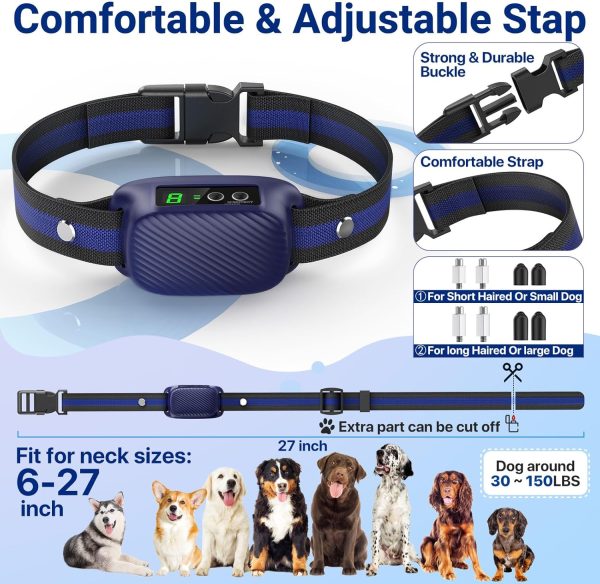 Dog Bark Collar, Automatic Barking Collar with Beep Vibration,Rechargeable Anti Bark Collar with Adjustable 8 Sensitivity,Smart Bark Training Collars for Large Medium Dogs - Image 2