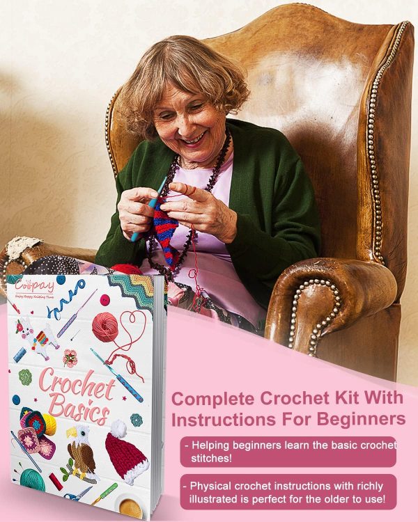 Coopay Crochet Kit for Beginner Adult Kids, 16 Colors Yarn Crochet Animal Kit with Instructions, Portable Crochet Starter Kit Double-Layer Crochet Beginners Set Full Knitting Crochet Accessories - Image 2