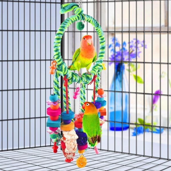 KATUMO Bird Toys, Parakeet Swing Parrot Perch Cockatiel Shredding Toys Conure Swing for Lovebird Parakeet Budgie Conure Cockatiel Finch Mynah Canary - Image 6