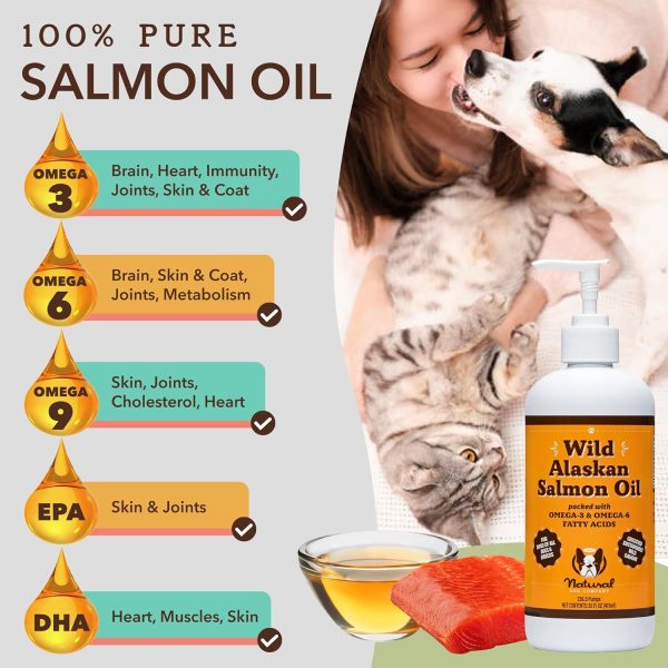 Natural Dog Company Wild-Caught Salmon Oil for Dogs (32oz) with Pump, Omega 3 Fish Oil Supplement for Joint Health, Skin & Coat, Dog Food Topper with Essential Fatty Acids, Dog Fish Oil Supplement - Image 2