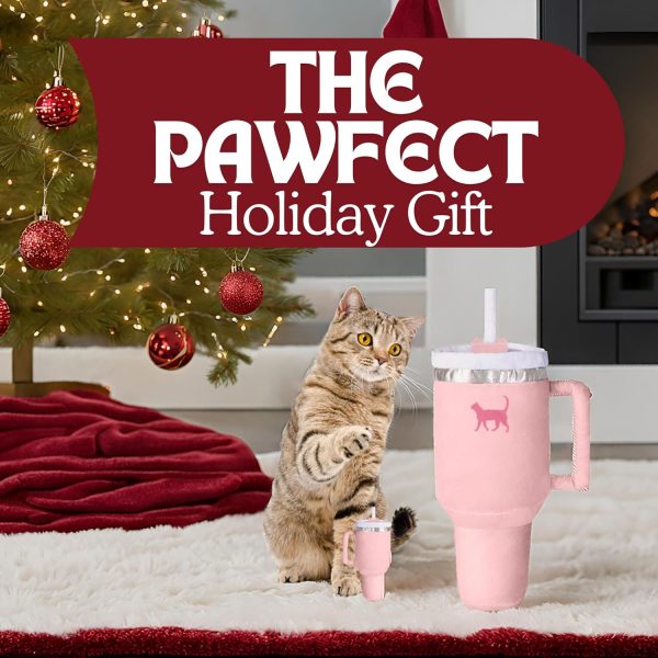 Kitty Cup Tumbler Cat Toy – Cute Cat Toy with Catnip, Crinkle Cat Toys for Cat Birthdays or Christmas, Funny Cat Toys for Kittens (Pink Peach Dust) - Image 2