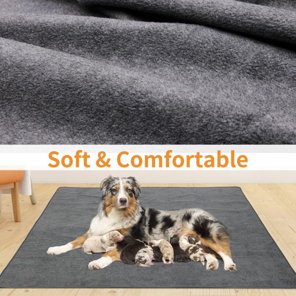 LOOBANI 2 Packs Extra Large Reusable Dog Mat for Floor, Non-Slip Washable Pee Pads for Dogs, Fast Absorbent Pet Whelping Pads, Puppy Playpen Mat for Incontinence, Housebreak, Crate, 36x48in, Gray - Image 3