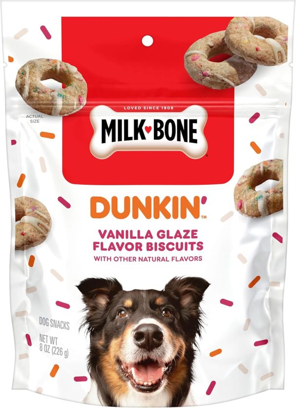 Milk-Bone Limited Edition Dunkin' Vanilla Glaze Flavor Biscuit Dog Treats, 8 Ounce