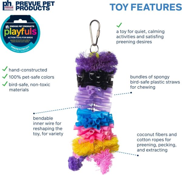 Prevue Pet Products Preen & Pacify Calypso Creations Straw Stacker Bird Toy 62634 - Image 3