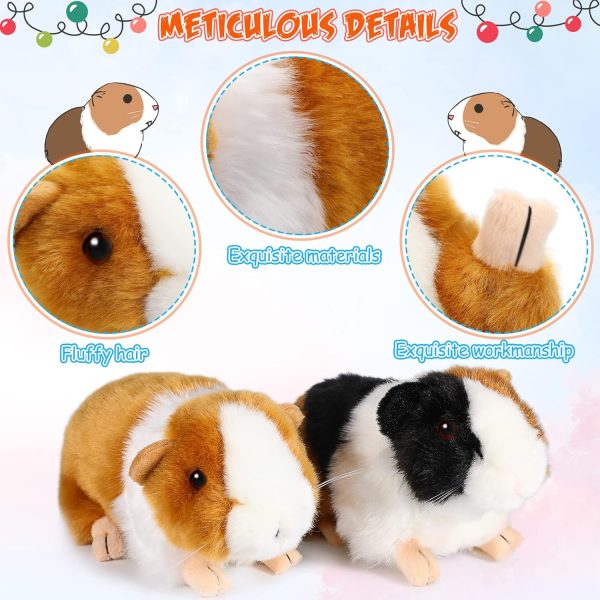 Aoriher 2 Pcs Cute Guinea Pig Stuffed Animal 8 Inch Soft Guinea Pig Plush Toys Nice Gift for Boys Girls Christmas Birthday Themed Party Supplies(Black, Yellow) - Image 3