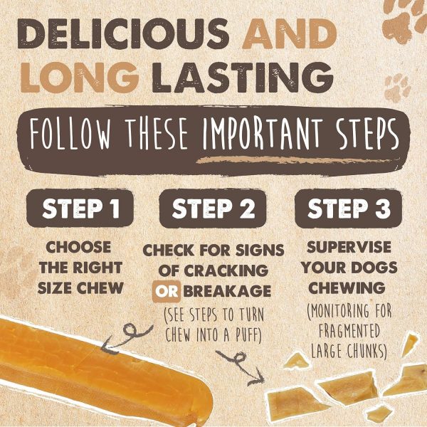 Mighty Paw Yak Cheese Chews for Dogs - All-Natural Long Lasting Pet Treats - Odorless Limited-Ingredient Chews for Puppies & Power-Chewers (Medium, 4 Pack) - Image 6