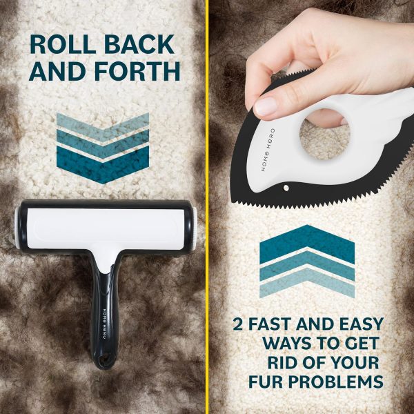 Pet Hair Remover for Couch - Reusable Lint Roller - Essential Pet Supplies Dog Products Pet Products, Dog Hair Remover for Couch, Cat and Dog Hair Remover for Car (2-Pcs) - Image 3