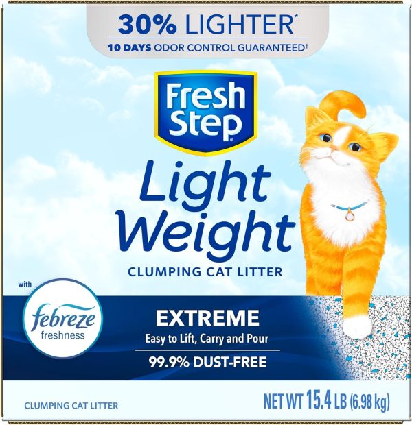 Fresh Step Light Weight Cat Litter Extreme With Febreze Freshness, Lightweight Clumping Litter, 15.4 lb. Box - Image 13