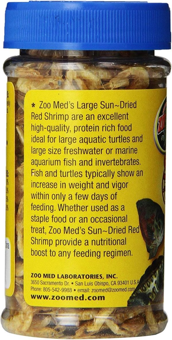 Zoo Med 2 Pack of Large Sun-Dried Red Shrimp, 0.5 Ounces Each, Treat for Large Tropical Fish and Aquatic Turtles - Image 3