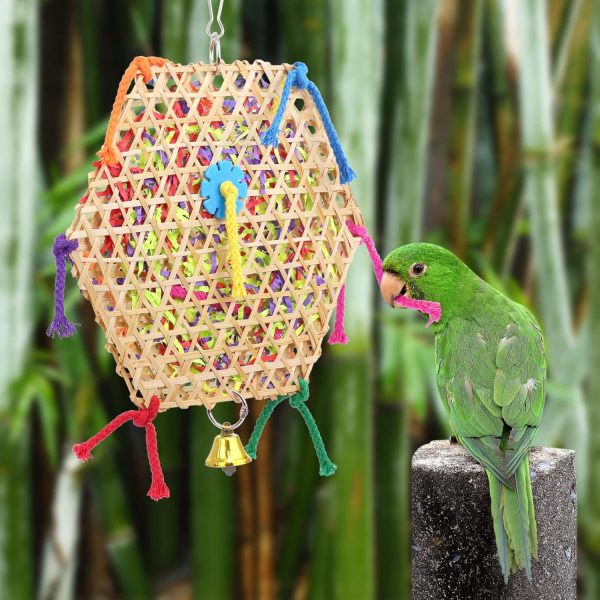 Bird Parrot Toys，2 Pack Bird Hanging Foraging Shredder Toys for Small Medium Small Bird Conure Cockatiel Parrotlet Lovebird Budgie - Image 7