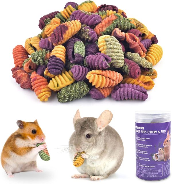 ERKOON Chinchilla Treats, Chew Toys for Teeth for Rabbit Guinea Pig Gerbil Rat Dwarf Hamster(Small Size)