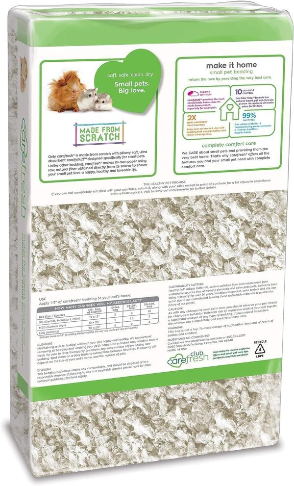 carefresh 99% Dust-Free White Natural Paper Small Pet Bedding with Odor Control, 23 L - Image 3