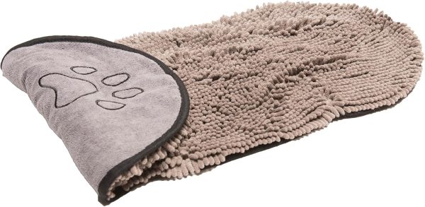 Dog Gone Smart Shammy Dog Towels For Drying Dogs - Heavy Duty Soft Microfiber Bath Towel - Super Absorbent, Quick Drying, & Machine Washable - Must Have Dog & Cat Bathing Supplies | Grey 13x31 - Image 5