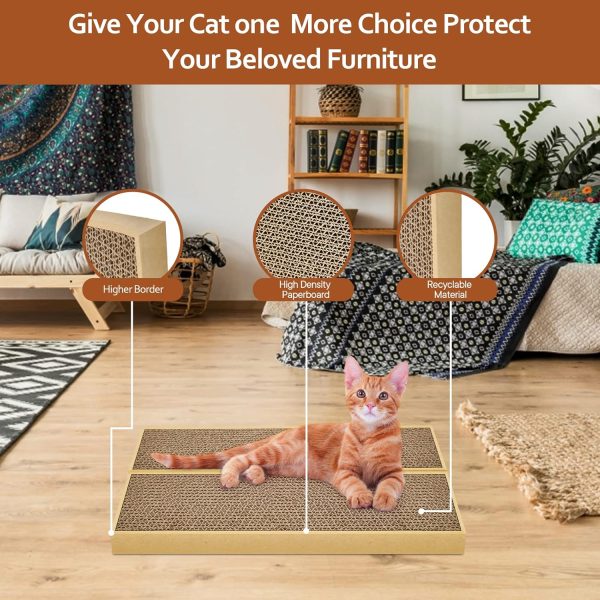 HappyFreeSX Splicing Cat Scratch Pad: Cat Scratchers for Indoor Cats and Kitten, 2 Pack Cat Scratching Pad, Cat Scratcher Cardboard, Cat Scratching Pad, Premium Scratch from Cats, Double-Sided Design - Image 4