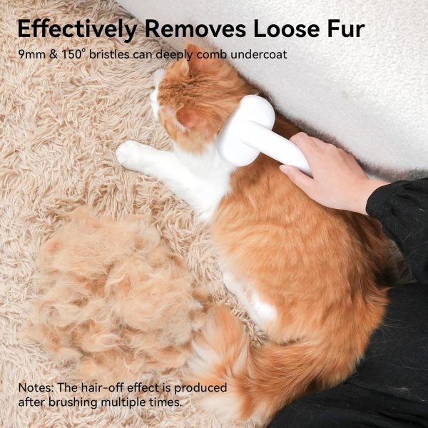 aumuca Cat Brush for Shedding, Cat Brushes for Indoor Cats, Cat Brush for Long or Short Haired Cats, Cat Hair Brush Cat Grooming Deshedding Brush for Dog Kitten Rabbit Massage Removes Loose Fur, White - Image 5