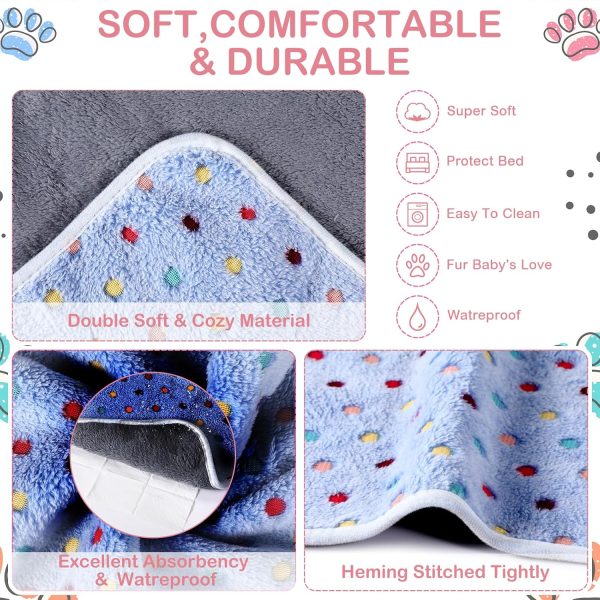 Tudomro 8 Pcs Guinea Pig Bedding Cage Liners Bulk Waterproof Blankets Small Animal Flannel Throw Bedding Absorbent Reusable Pet Pee Sleep Mat Pad Cover for Hamster Ferret (Dot,12 x 12 Inch) - Image 6