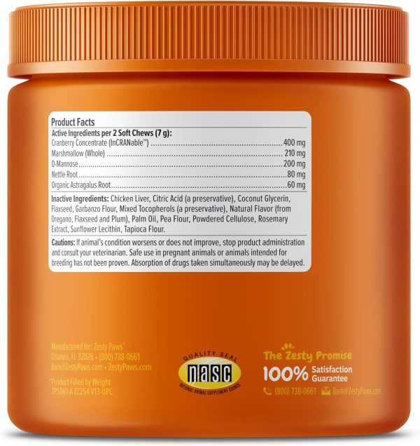 Zesty Paws Cranberry Supplement for Dogs - Bladder Control for Dogs - Urinary Supplement for Dogs - Cranberry Chews with D-Mannose, Vitamin B6 & L-Arginine - Immune & Gut Support - Chicken - 90 Count - Image 6