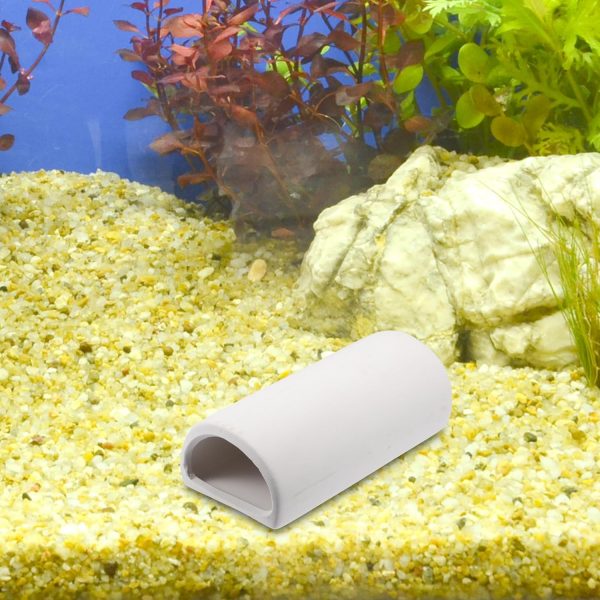 Aquarium Decorations Hideaway Rock Cave, Ceramic Fish Tank Decoration Stone for Aquatic Pets to Breed Plays Rest, 4.72x2.32x1.57inch (White) - Image 5