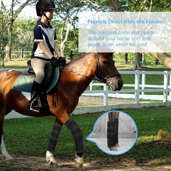 Ice Boot for Horses Set of 2, Horse Boots Horse Leg Wraps, Cooling Horse Leg Wrap for Horse Injuries, Full Coverage Equine Ice Wraps for Hock, Knee, Legs, Boots, and Hooves - Image 6