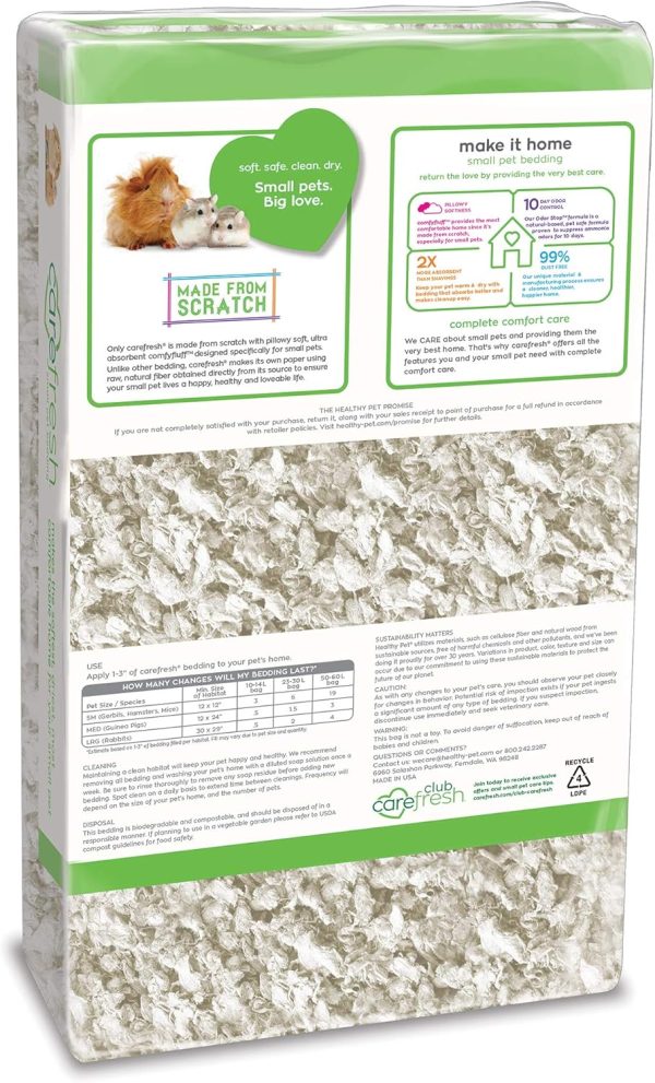 carefresh 99% Dust-Free White Natural Paper Small Pet Bedding with Odor Control, 23 L - Image 2