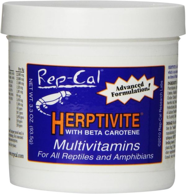 HERPTIVITE Multivitamin for reptiles and amphibians (3.3 oz) Blue Bottle, 1 Pack